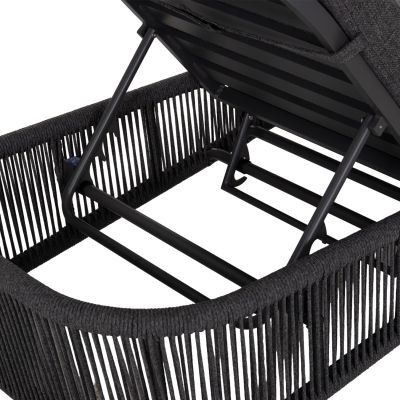 ШЕЗЛОНГ XANTION - АЛУМИНИЕВО-ВЪЖЕ-ОЛЕФИНОВА ПЛАТА В ТЪМНО СИВО 75x210x92Всм.