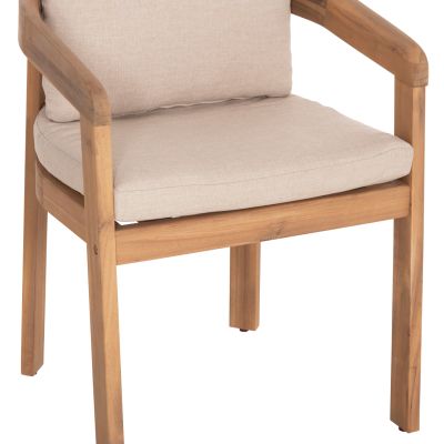 OUTDOOR DINING SET 7PCS CRAVIN HM10903 ACACIA WOOD IN NATURAL--CUSHIONS IN BEIGE