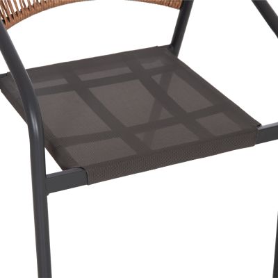 OUTDOOR DINING SET 5PCS BRUNO HM10860.01 METAL CHAIRS & TABLE 140x80cm GREY