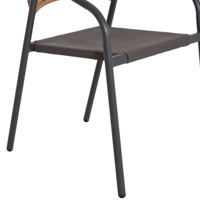 OUTDOOR DINING SET 5PCS BRUNO HM10860.01 METAL CHAIRS & TABLE 140x80cm GREY