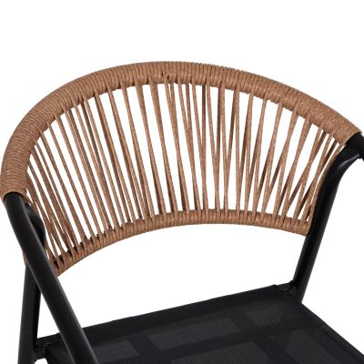 OUTDOOR DINING SET 5PCS BRUNO HM10860.03 METAL CHAIRS & TABLE 140x80cm BLACK