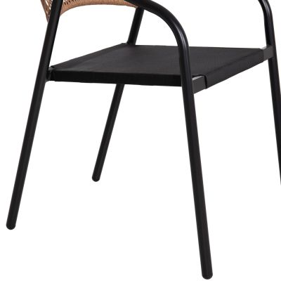 OUTDOOR DINING SET 5PCS BRUNO HM10860.03 METAL CHAIRS & TABLE 140x80cm BLACK