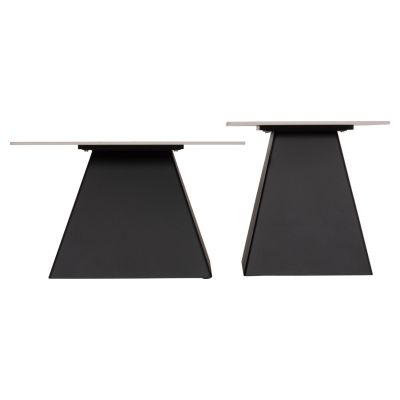 SET 2 COFFEE TABLES QUBER(X) HM18311.02 SINTERED STONE SQUARE--BLACK BASES