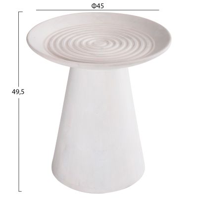 SIDE TABLE ROUND ROSS HM9708 SOLID MANGO WOOD IN WHITE Φ45x48Hcm.