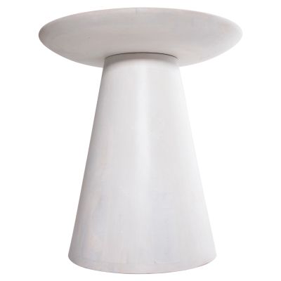 SIDE TABLE ROUND ROSS HM9708 SOLID MANGO WOOD IN WHITE Φ45x48Hcm.
