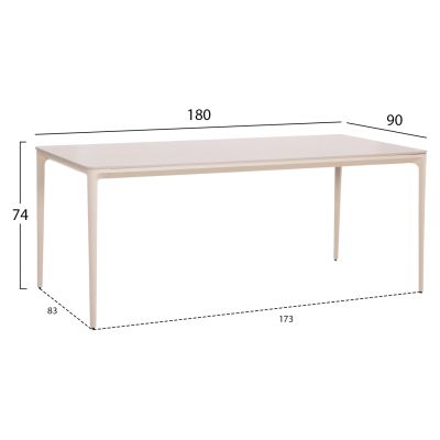 OUTDOOR DINING SET 7PCS STAD HM10863.02 BEIGE ALUM. & OLEFIN-WHITE SINTERED STONE TOP