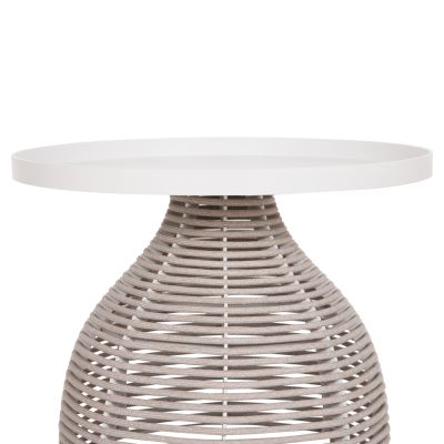 OUTDOOR 3PCS SET DRISCOLL HM10907.02 COFEE TABLE & 2 ARMCHAIRS--ALUMINUM IN CREAM WHITE