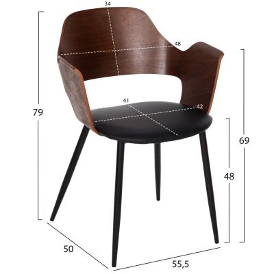DINING SET 7PCS HM11966 TABLE OVAL DENTY & 6 CHAIRS VELP