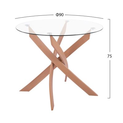 DINING SET 5PCS JAFARU HM10885.12 ROUND TABLE Φ90 & 4 DINING CHAIRS--BEIGE