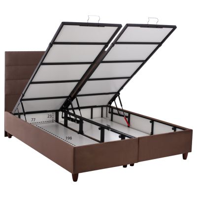 КАФЯВО КАДИФЕНО ЛЕГЛО С МЯСТО ЗА СЪХРАНЕНИЕ ЕЛОИЗ-160x200 см.