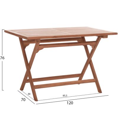 OUTDOOR DINING SET 5PCS FOLDABLE ERIS HM10919 TEAK WOOD IN NATURAL