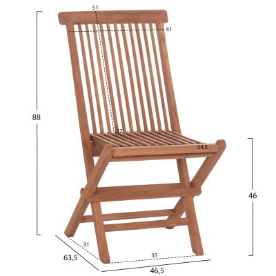 OUTDOOR DINING SET 5PCS FOLDABLE KARLIN HM10922 TEAK WOOD IN NATURAL