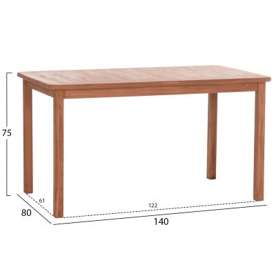 OUTDOOR DINING SET 5PCS ROBBIE HM10926 TEAK WOOD IN NATURAL COLOR
