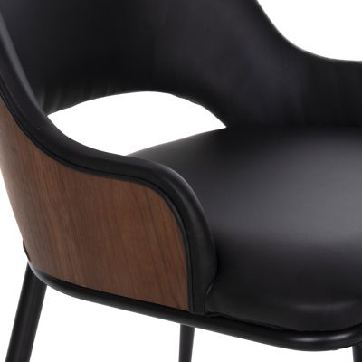 DINING SET 7PCS HM11969 TABLE OVAL DENTY & 6 CHAIRS DELF(BLACK)
