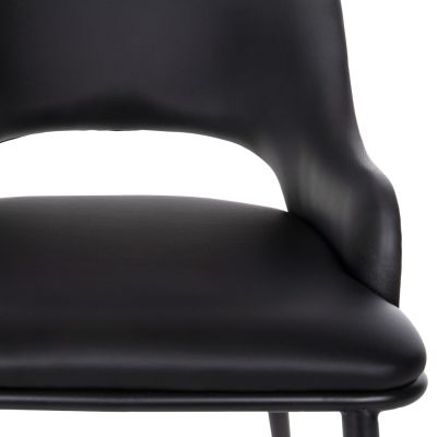 DINING SET 7PCS HM11969 TABLE OVAL DENTY & 6 CHAIRS DELF(BLACK)