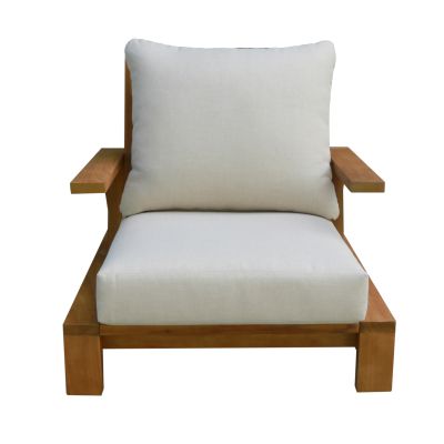 OUTDOOR LOUNGE SET 4PCS MIREX HM6521 ACACIA WOOD--POLYESTER CUSHIONS COVERS IN ECRU