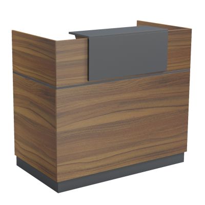 RECEPTION DESK BARRY HM2152.03 MELAMINE IN WALNUT/GREY 120x70x110Hcm.