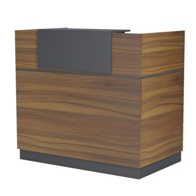 RECEPTION DESK BARRY HM2152.03 MELAMINE IN WALNUT/GREY 120x70x110Hcm.