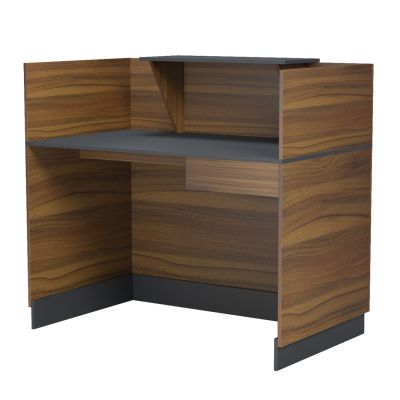 RECEPTION DESK BARRY HM2152.03 MELAMINE IN WALNUT/GREY 120x70x110Hcm.