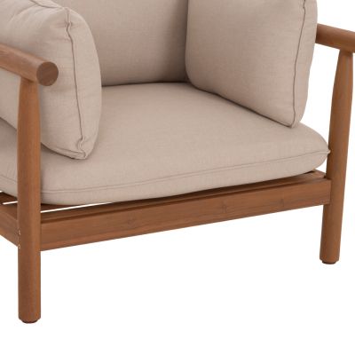 OUTDOOR LOUNGE SET 4PCS ELMORA HM6517 ACACIA WOOD--POLYESTER CUSHIONS COVERS IN ECRU