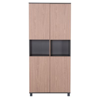 OFFICE BOOKCASE MAVIX HM2160 MELAMINE IN GREY-WALNUT 80Χ40Χ180Hcm.