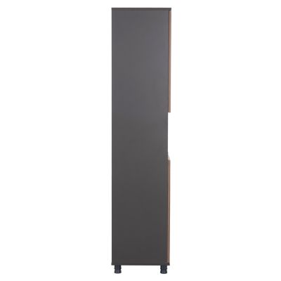 OFFICE BOOKCASE MAVIX HM2160 MELAMINE IN GREY-WALNUT 80Χ40Χ180Hcm.