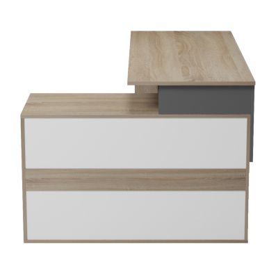 DESK RIGHT CORNER CARNET HM18384.13 MELAMINE IN SONAMA/GREY 138x102x75Hcm.