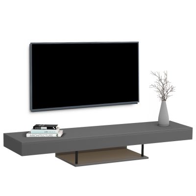  ТВ ШКАФЧЕТА С LED SAVOR-СИВО