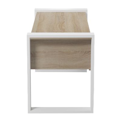 DESK WITH 2 DRAWERS TONTEL HM2157.01 MELAMINE IN SONAMA--WHITE LEGS 160x60x73Hcm.