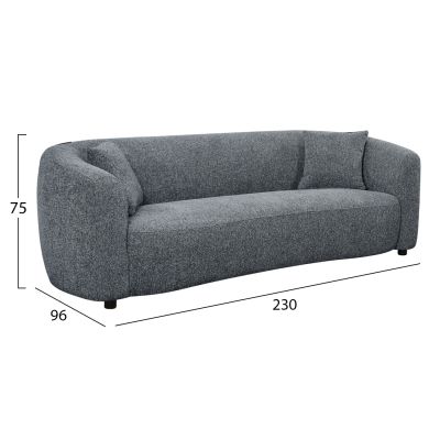 SOFA SET 2PCS NORD HM10811.01 GREY FABRIC