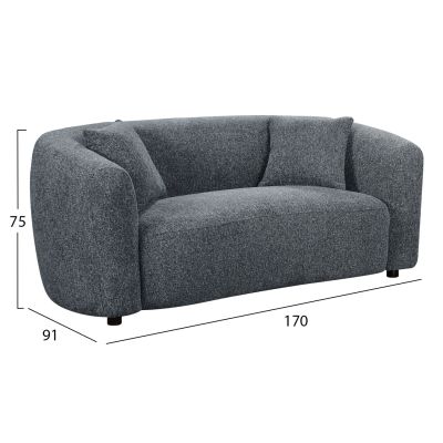 SOFA SET 2PCS NORD HM10811.01 GREY FABRIC
