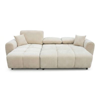 CORNER SOFABED REVERSIBLE GERT HM3349.02 BEIGE CHENILLE FABRIC 252x146x87Hcm.