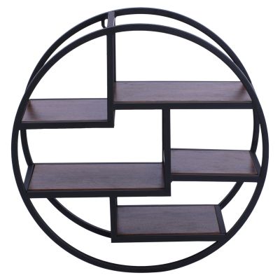 Wall Shelves Quinn with melamine bases and metallic frame HM8612 Diameter 60x24cm