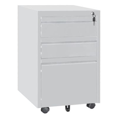 OFFICE CHEST OF DRAWERS SIDER HM6635.02 METAL IN WHITE--3 DRAWERS WITH LOCK 39x50x60Hcm.