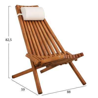 Сгъваем шезлонг с възглавница за глава Shigan 88x59x82,5 см (височина).