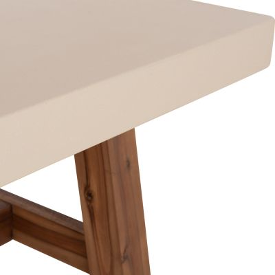 DINING TABLE MAEVE HM6575.02 BEIGE FIBER CEMENT TOP--ACACIA WOOD LEGS 200x100x75Hcm