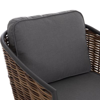OUTDOOR LOUNGE SET 4PCS CASSIAN HM6552.01 ALUMINUM & CUSHIONS IN GREY--P.E.RATTAN IN BEIGE