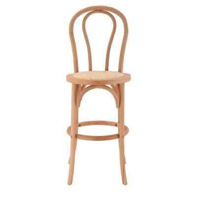 Wooden bar stool MONTREAL- beech wood in natural color with mat 41x47x108 HM8749.01