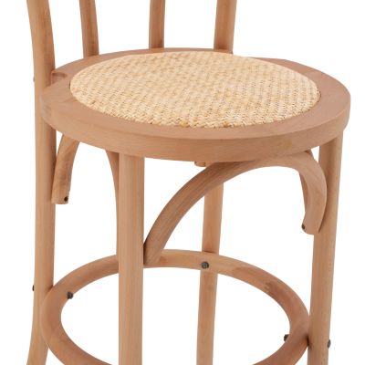 Wooden bar stool MONTREAL- beech wood in natural color with mat 41x47x108 HM8749.01