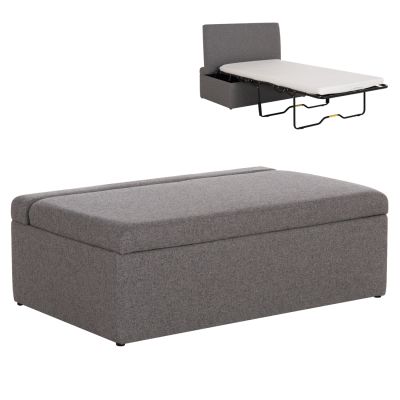 STOOL WITH FOLDING BUNK BED & MATTRESS INGE HM3343.01 GREY FABRIC 166x75x40Hcm.