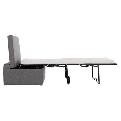 STOOL WITH FOLDING BUNK BED & MATTRESS INGE HM3343.01 GREY FABRIC 166x75x40Hcm.