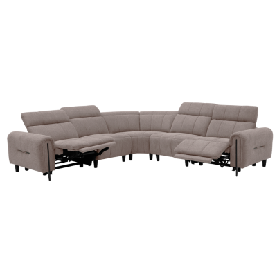 CORNER SOFA WITH 2 RECLINE SEATS ORACLE HM3290.02 BEIGE FABRIC 260x260x90(seat depth)x94Hcm.