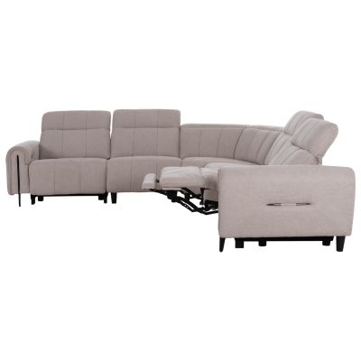 CORNER SOFA WITH 2 RECLINE SEATS ORACLE HM3290.02 BEIGE FABRIC 260x260x90(seat depth)x94Hcm.