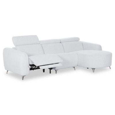 RIGHT CORNER 3-SEAT SOFA WITH RECLINE VALENTE SM3317.01R LIGHT GREY FABRIC 275x160x104H