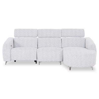 RIGHT CORNER 3-SEAT SOFA WITH RECLINE VALENTE SM3317.01R LIGHT GREY FABRIC 275x160x104H