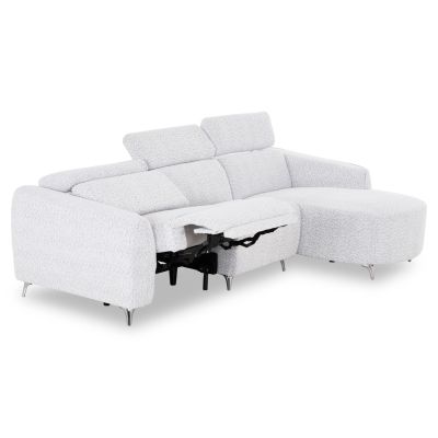 RIGHT CORNER 3-SEAT SOFA WITH RECLINE VALENTE SM3317.01R LIGHT GREY FABRIC 275x160x104H