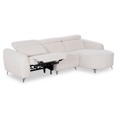 RIGHT CORNER 3-SEAT SOFA WITH RECLINE VALENTE SM3317.02R BEIGE FABRIC 275x160x104H