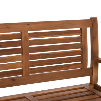 OUTDOOR BENCH 2-SEATER DANNY HM6547 ACACIA WOOD IN NATURAL COLOR 122x60x92Hcm