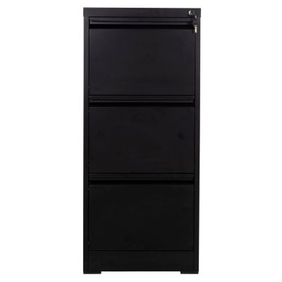 SET 2PCS OFFICE FILING CABINETS SIDER HM10995.01 BLACK METAL