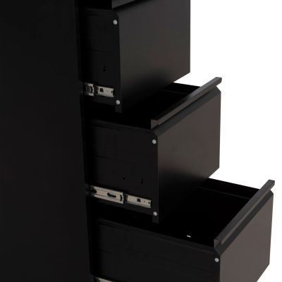 SET 2PCS OFFICE FILING CABINETS SIDER HM10995.01 BLACK METAL